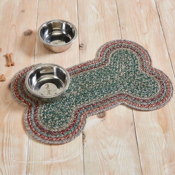 VHC Other - NEW! Farmhouse Jute Braided Dog Feeding Mat or Rug Country Pet Multi Colored